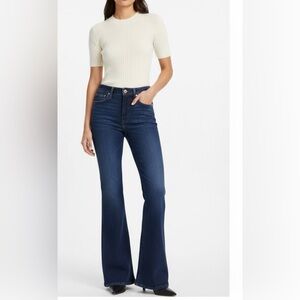 Madewell NWT Dark Blue 11" High‑Rise Flare Jeans | Size 27 / Inseam 32